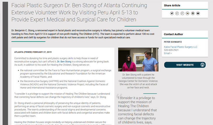 prweb website screenshot