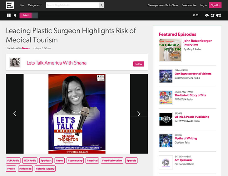 Leading Plastic Surgeon Highlights Risk of Medical Tourism