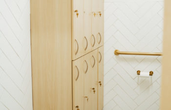 A locker cabinet at Kalos Hair Transplant, LLC