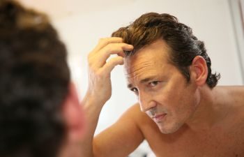 Man Looking in Mirror